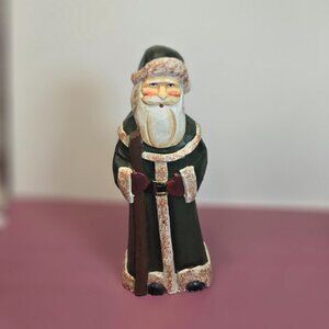 Vintage Wooden Santa Clause Hand Carved Statue Decoration 8” Rustic Primitive